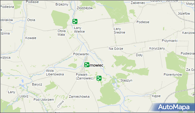 mapa Zabrodzie gmina Żarnowiec, Zabrodzie gmina Żarnowiec na mapie Targeo