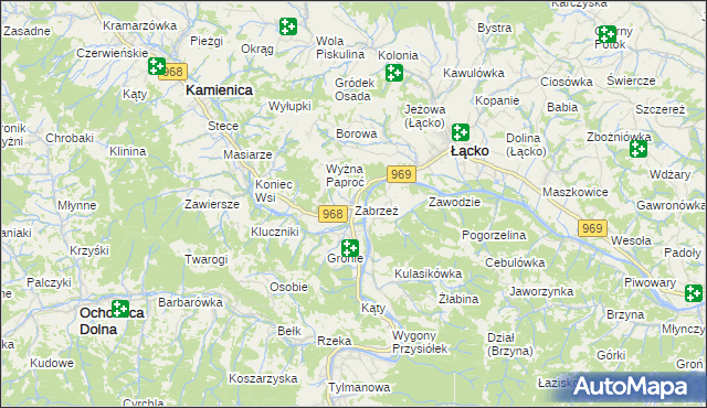 mapa Zabrzeż, Zabrzeż na mapie Targeo