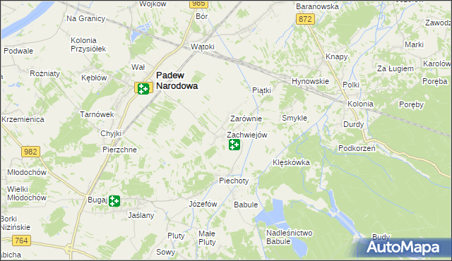 mapa Zachwiejów, Zachwiejów na mapie Targeo