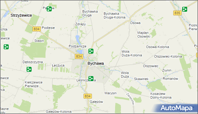 mapa Zadębie gmina Bychawa, Zadębie gmina Bychawa na mapie Targeo