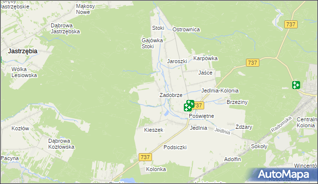 mapa Zadobrze gmina Pionki, Zadobrze gmina Pionki na mapie Targeo