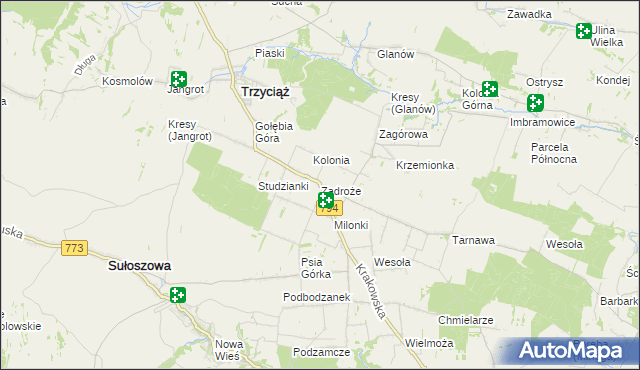 mapa Zadroże, Zadroże na mapie Targeo