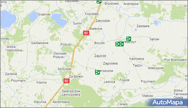 mapa Zagórze gmina Cyców, Zagórze gmina Cyców na mapie Targeo