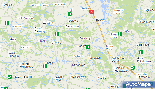 mapa Zagórze gmina Jodłowa, Zagórze gmina Jodłowa na mapie Targeo