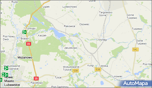 mapa Zajączkowo gmina Grodziczno, Zajączkowo gmina Grodziczno na mapie Targeo