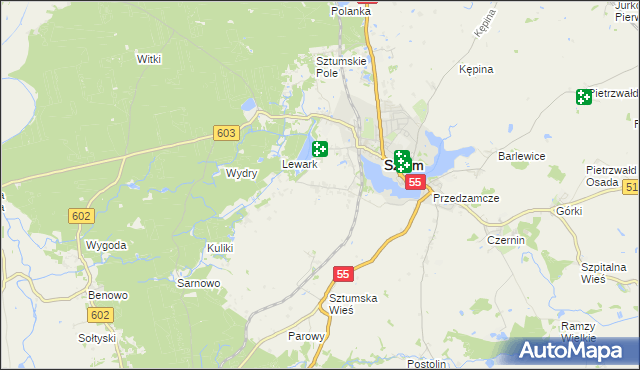 mapa Zajezierze gmina Sztum, Zajezierze gmina Sztum na mapie Targeo