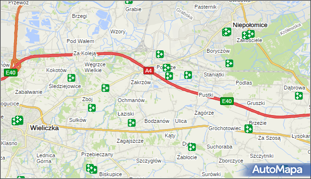mapa Zakrzowiec, Zakrzowiec na mapie Targeo