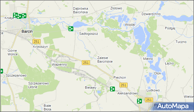 mapa Zalesie Barcińskie, Zalesie Barcińskie na mapie Targeo