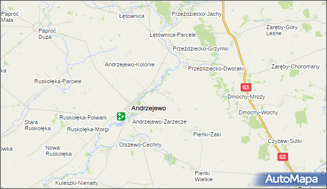 mapa Załuski-Lipniewo, Załuski-Lipniewo na mapie Targeo