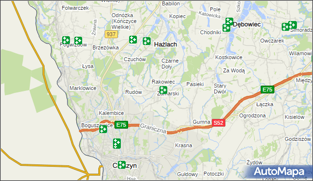 mapa Zamarski, Zamarski na mapie Targeo