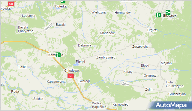 mapa Zambrzyniec, Zambrzyniec na mapie Targeo