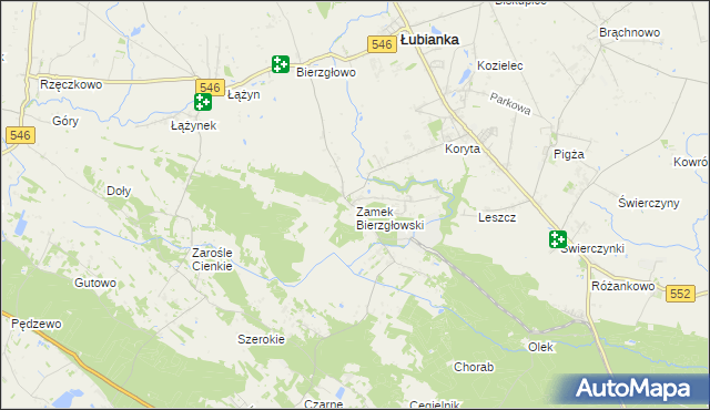 mapa Zamek Bierzgłowski, Zamek Bierzgłowski na mapie Targeo