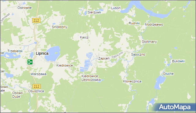 mapa Zapceń, Zapceń na mapie Targeo