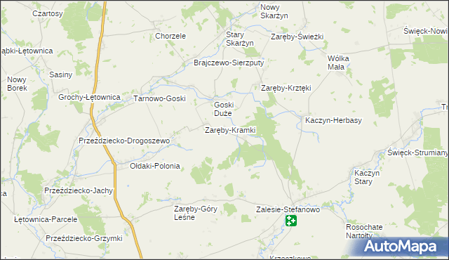 mapa Zaręby-Skórki, Zaręby-Skórki na mapie Targeo