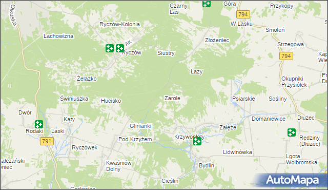 mapa Zarole, Zarole na mapie Targeo