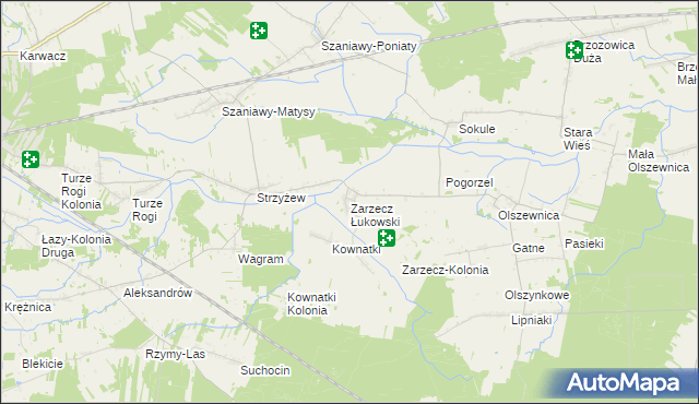 mapa Zarzecz Łukowski, Zarzecz Łukowski na mapie Targeo