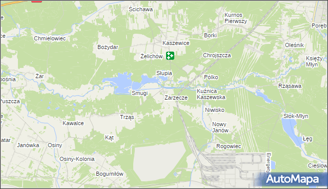 mapa Zarzecze gmina Kluki, Zarzecze gmina Kluki na mapie Targeo