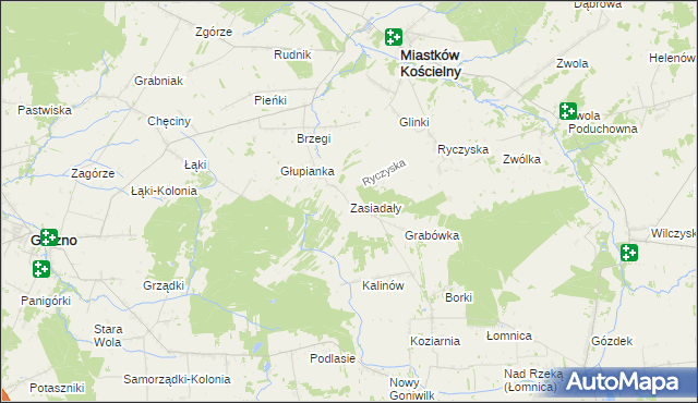 mapa Zasiadały, Zasiadały na mapie Targeo