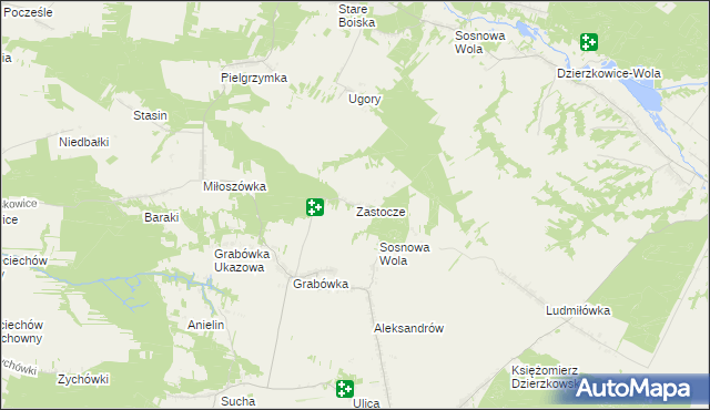 mapa Zastocze gmina Annopol, Zastocze gmina Annopol na mapie Targeo