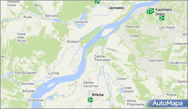 mapa Zastów Polanowski, Zastów Polanowski na mapie Targeo