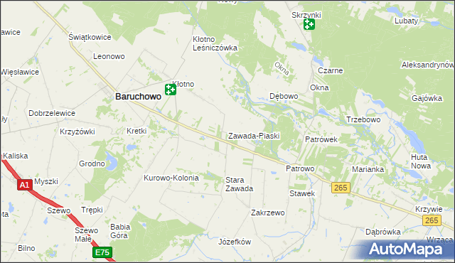 mapa Zawada-Piaski, Zawada-Piaski na mapie Targeo