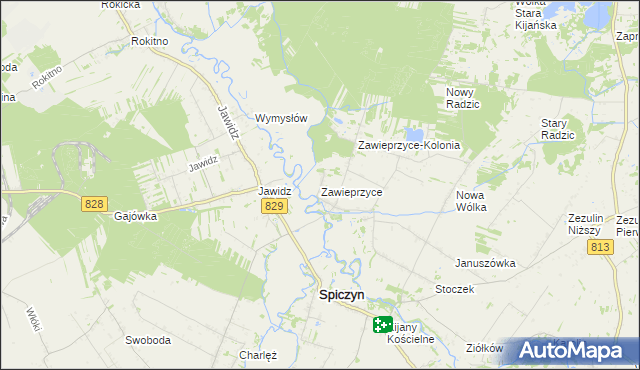 mapa Zawieprzyce, Zawieprzyce na mapie Targeo