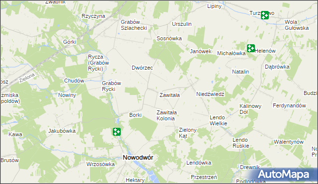 mapa Zawitała, Zawitała na mapie Targeo