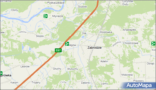 mapa Zazdrość gmina Zabrodzie, Zazdrość gmina Zabrodzie na mapie Targeo