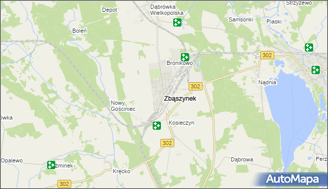 mapa Zbąszynek, Zbąszynek na mapie Targeo