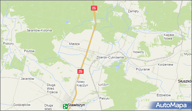 mapa Zbiersk-Cukrownia, Zbiersk-Cukrownia na mapie Targeo