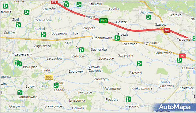 mapa Zborczyce, Zborczyce na mapie Targeo