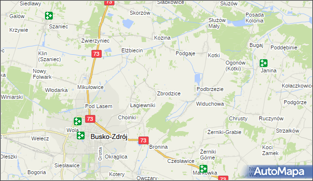 mapa Zbrodzice, Zbrodzice na mapie Targeo