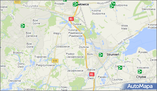 mapa Zbytków, Zbytków na mapie Targeo