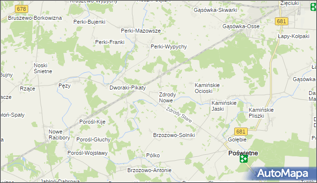 mapa Zdrody Nowe, Zdrody Nowe na mapie Targeo