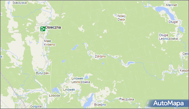 mapa Zdrójno gmina Osieczna, Zdrójno gmina Osieczna na mapie Targeo