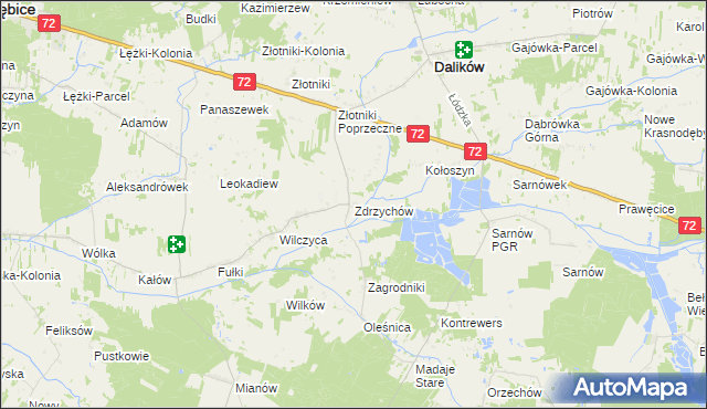 mapa Zdrzychów, Zdrzychów na mapie Targeo