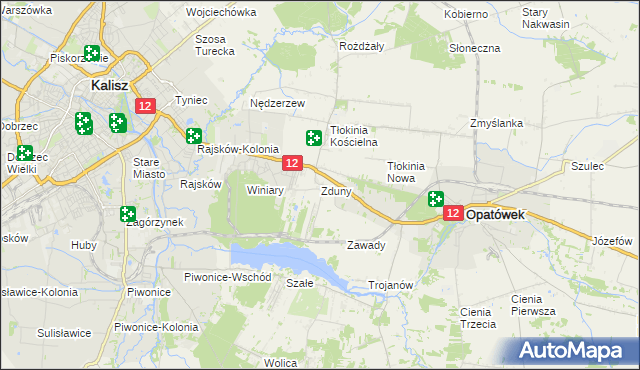 mapa Zduny gmina Opatówek, Zduny gmina Opatówek na mapie Targeo