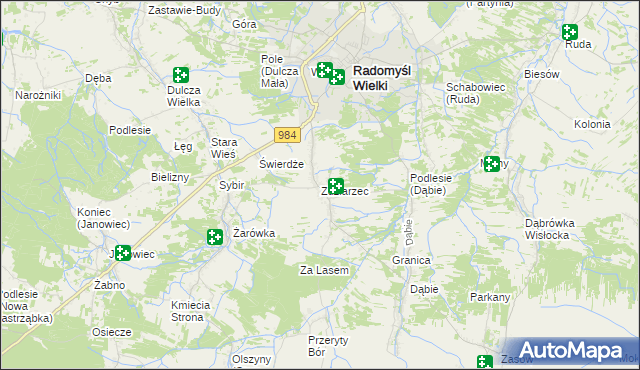 mapa Zdziarzec, Zdziarzec na mapie Targeo