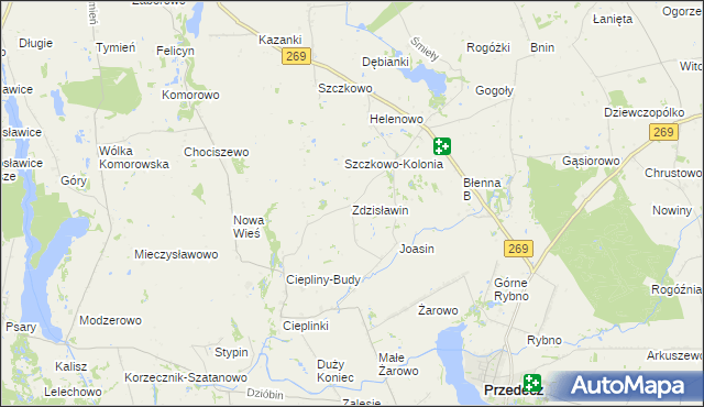 mapa Zdzisławin, Zdzisławin na mapie Targeo