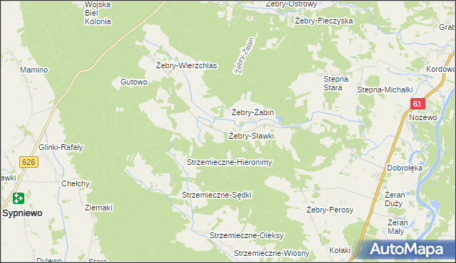 mapa Żebry-Sławki, Żebry-Sławki na mapie Targeo