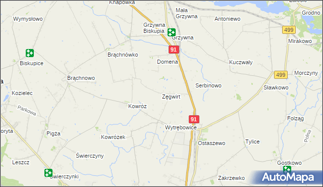 mapa Zęgwirt, Zęgwirt na mapie Targeo