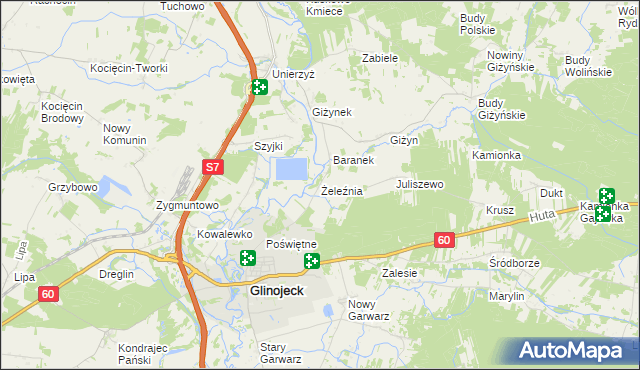 mapa Żeleźnia, Żeleźnia na mapie Targeo