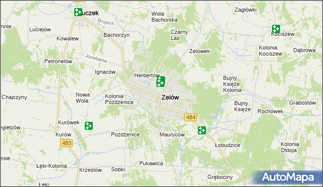 mapa Zelów, Zelów na mapie Targeo