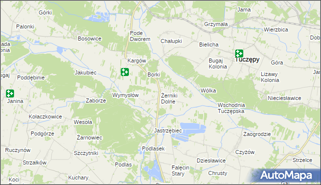 mapa Żerniki Dolne, Żerniki Dolne na mapie Targeo