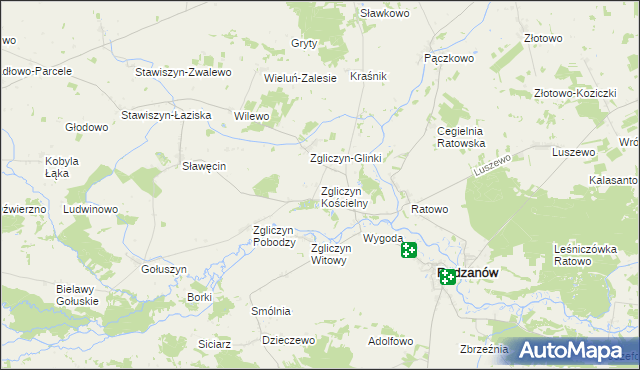 mapa Zgliczyn Kościelny, Zgliczyn Kościelny na mapie Targeo