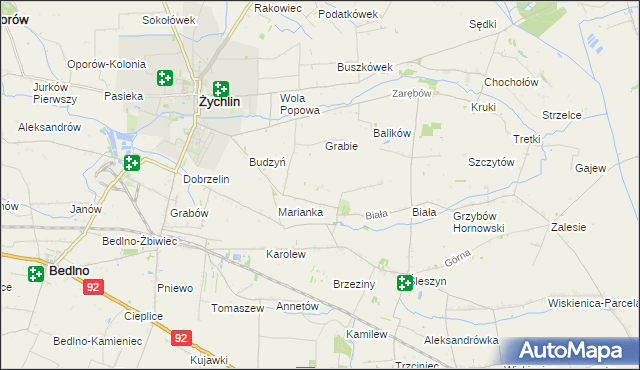 mapa Zgoda gmina Żychlin, Zgoda gmina Żychlin na mapie Targeo