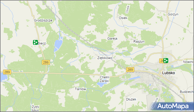 mapa Ziębikowo, Ziębikowo na mapie Targeo