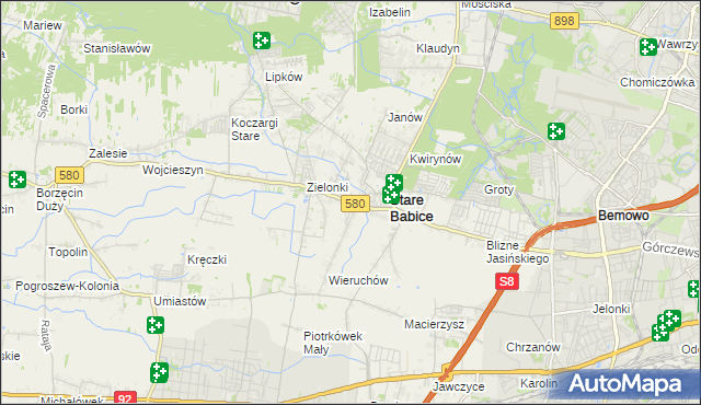 mapa Zielonki-Parcela, Zielonki-Parcela na mapie Targeo