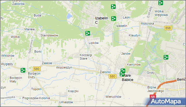 mapa Zielonki-Wieś, Zielonki-Wieś na mapie Targeo