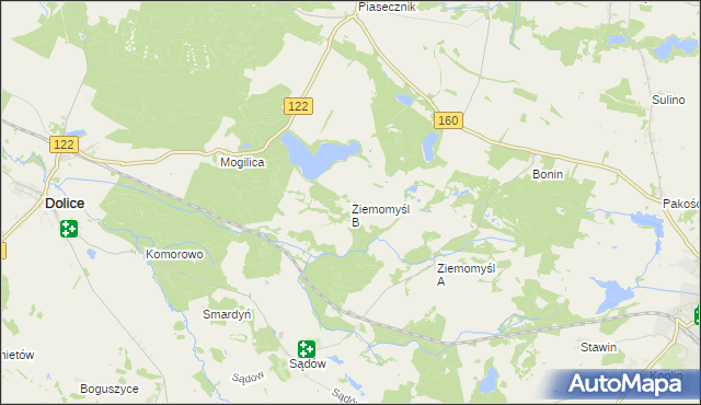 mapa Ziemomyśl B, Ziemomyśl B na mapie Targeo